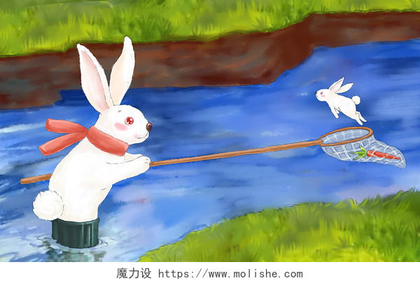 逃家小兔兔妈妈兔宝宝绘本插画儿童童话故事